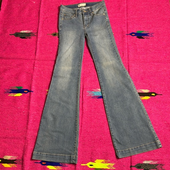 Free People Women's Flared Bell Bottom Blue Jeans size 24 - Picture 2 of 12